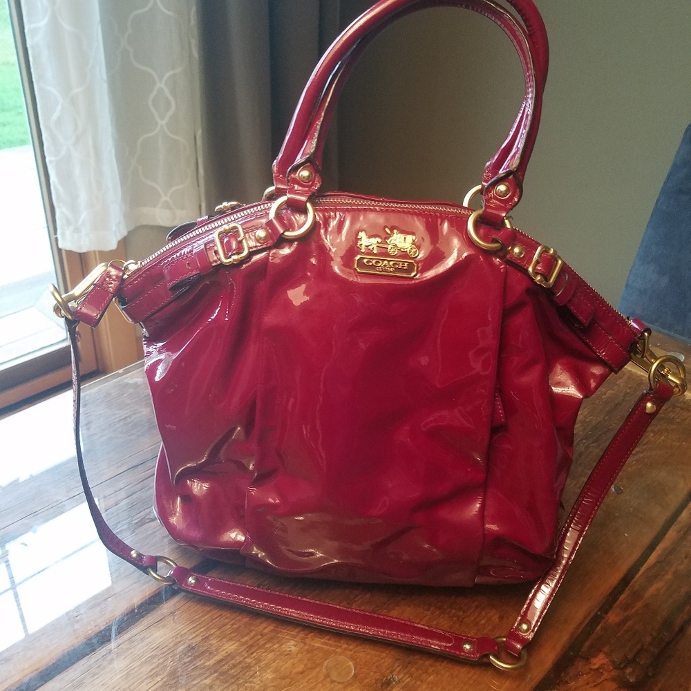 Coach burgundy handbag
